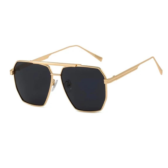 Oversized Vintage Classic Gold Wire Metal Frame Aviator Trendy Unisex Luxury Fashion Polarized Re... | Walmart (US)