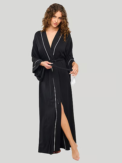 Cosabella Pima Lusso Long Kimono, Black, One Size - Women's Robes - Victoria's Secret | Victoria's Secret (US / CA )