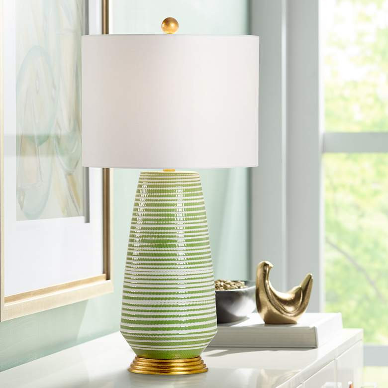 Wildwood Hive Green White Glaze Ceramic Accent Table Lamp - #98W91 | Lamps Plus | Lamps Plus