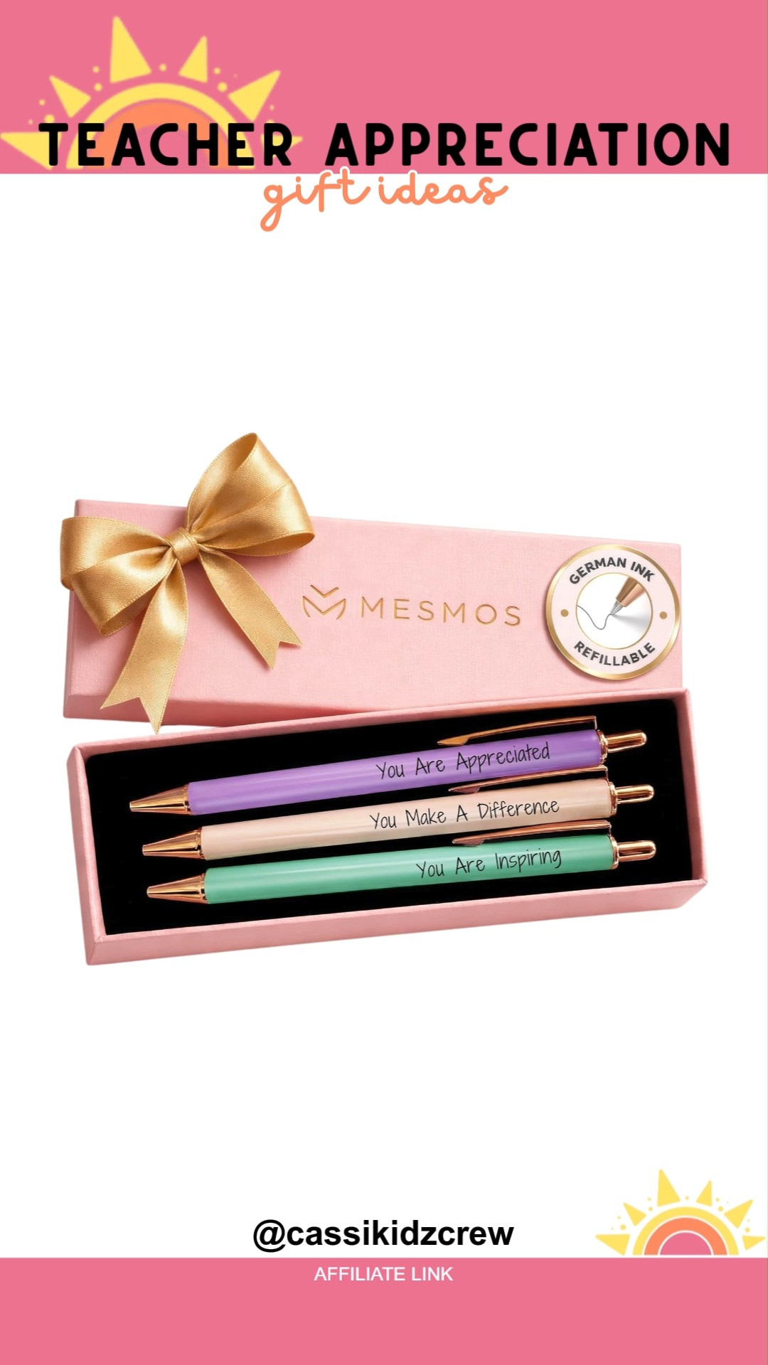 3pcs fancy pens make teacher appreciation extra fun. Sleek, cheerful, and practical gifts that brighten every desk while showing gratitude in style for educators who inspire daily. ✏️🌟🍎  
#TeacherGifts #TeacherAppreciation #FancyPens #GiftIdeas #ThankYouTeacher #BackToSchool #ClassroomStyle #TeachingLife #EducatorLove #CuteAccessories 

 #LTKdayinmylife #LTKSeasonal #LTKSaleAlert