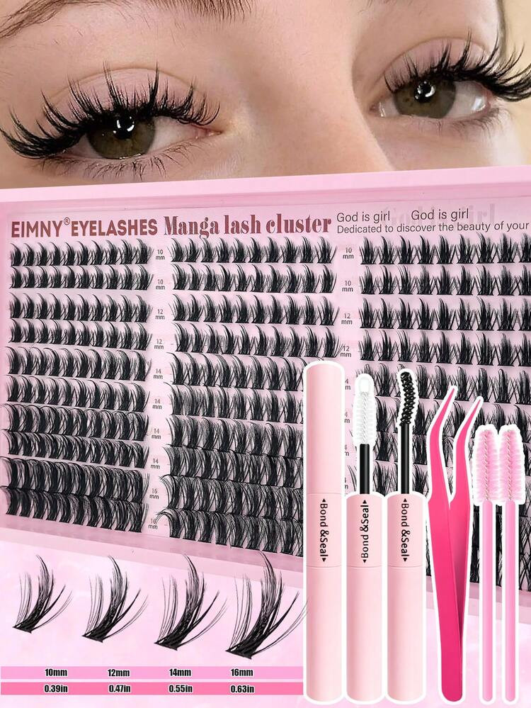 Eimny 300PCS Lash Cluters Kit, D Curl Lash Extension Kit,Eyelash10-18mm ,Manga Lash Clusters Kit,... | SHEIN