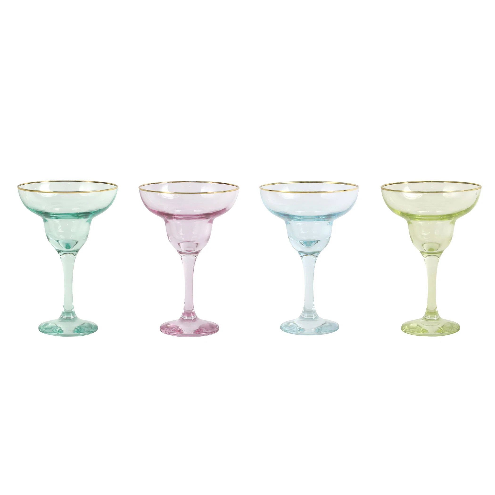 Rainbow 4oz. Handmade Margarita Glass Set (Set of 4) | Wayfair North America