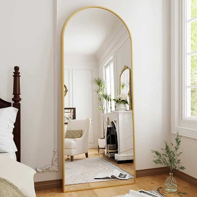 OGCAU Full Length Mirror, 70"x26" Floor Mirror with Stand, Arched-Top Mirror Hanging or Leaning, ... | Amazon (US)