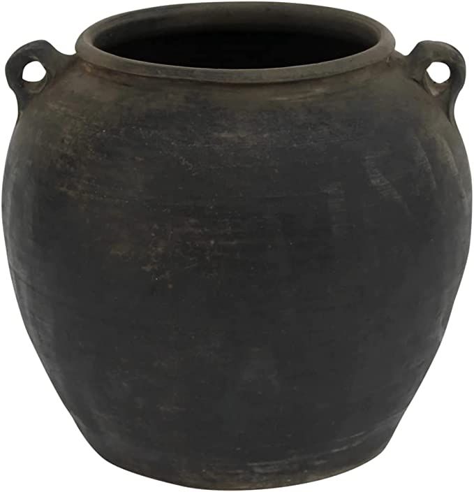 Lily’s Living Artissance Home Large Vintage Black Pottery Jar with Two Handles (Size & Color Va... | Amazon (US)