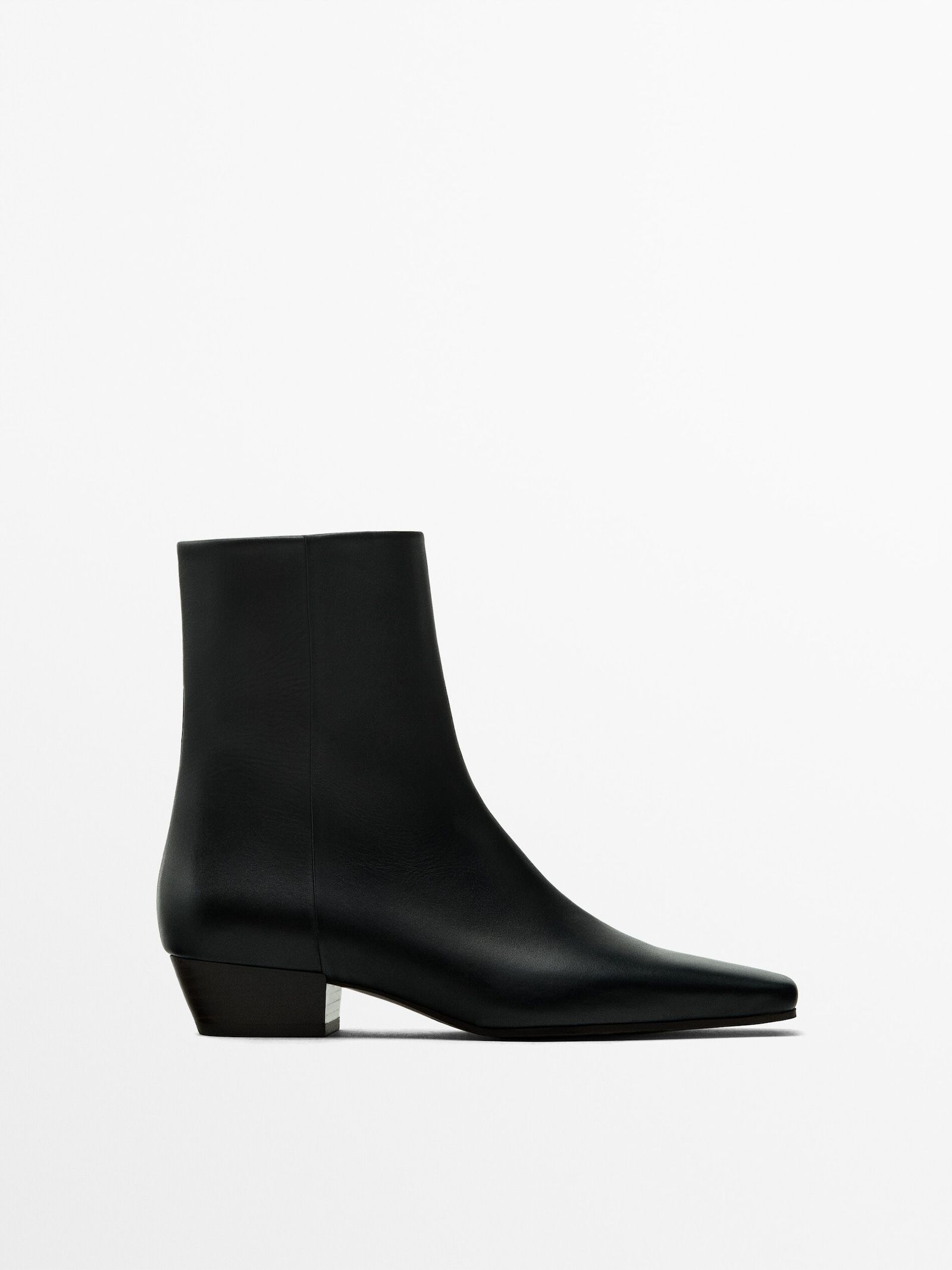 Contrast heel ankle boots | Massimo Dutti UK