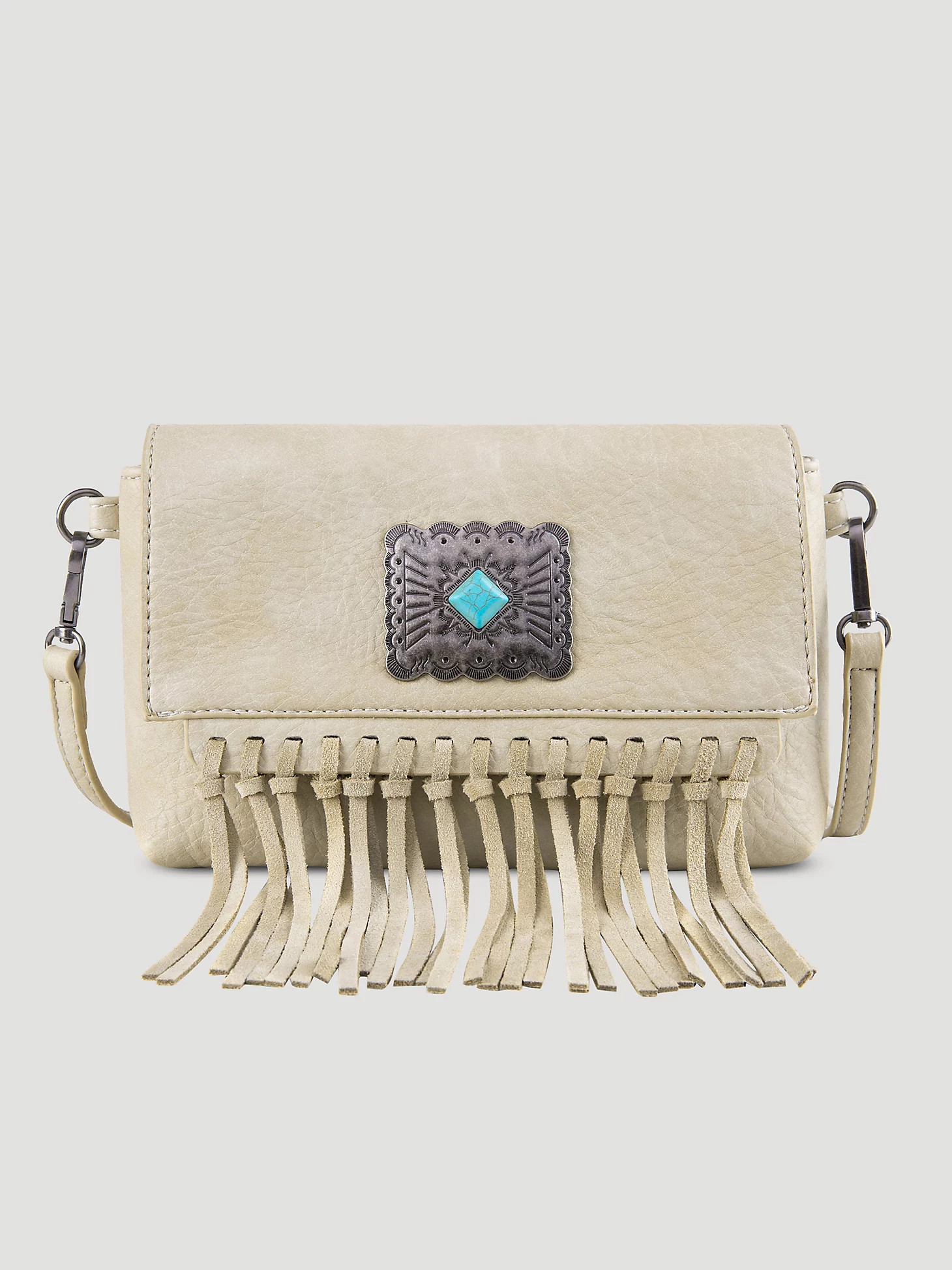 Women's Fringe Turquoise Cross Body in Tan | Wrangler
