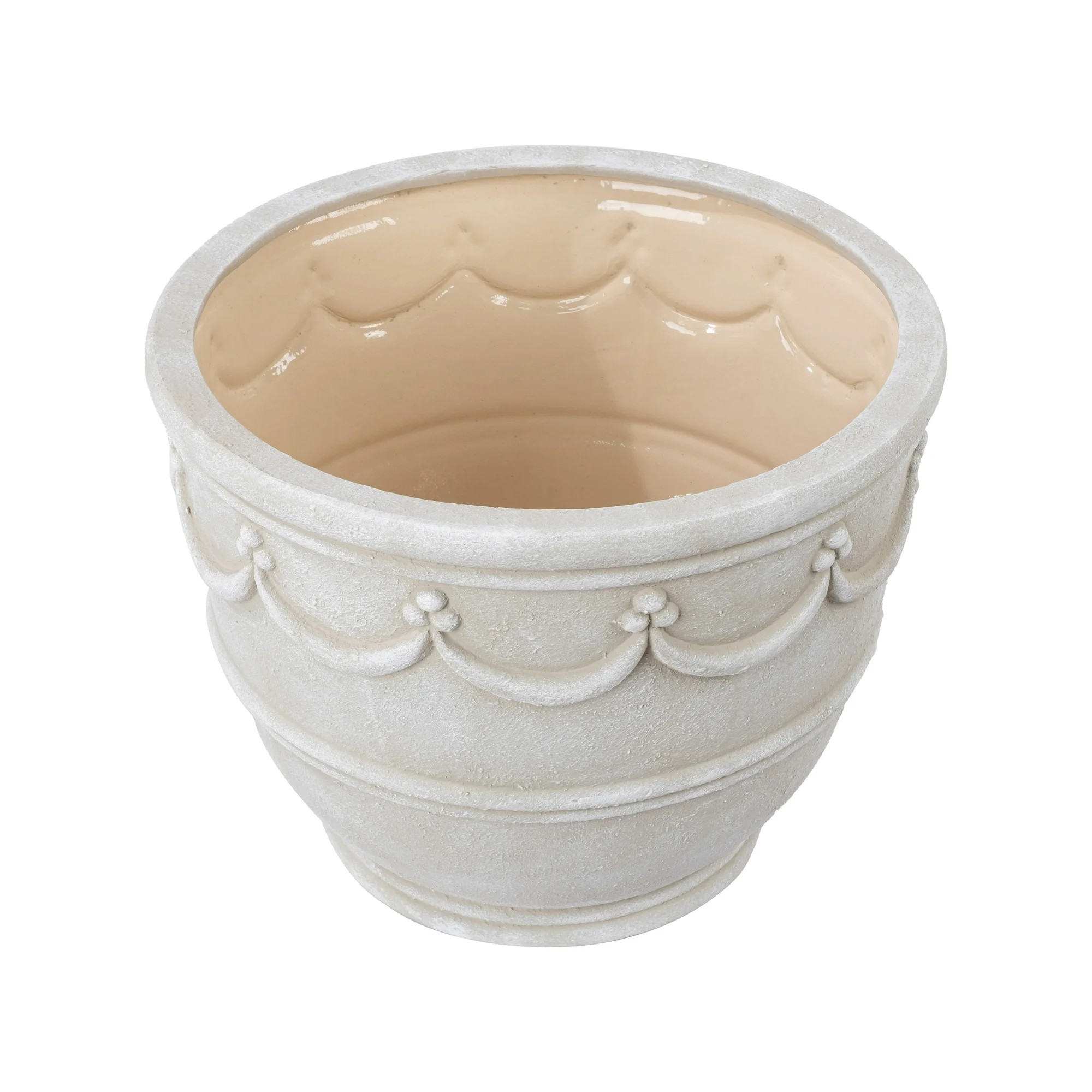 My Texas House 16" Retro Planter, Cream | Walmart (US)