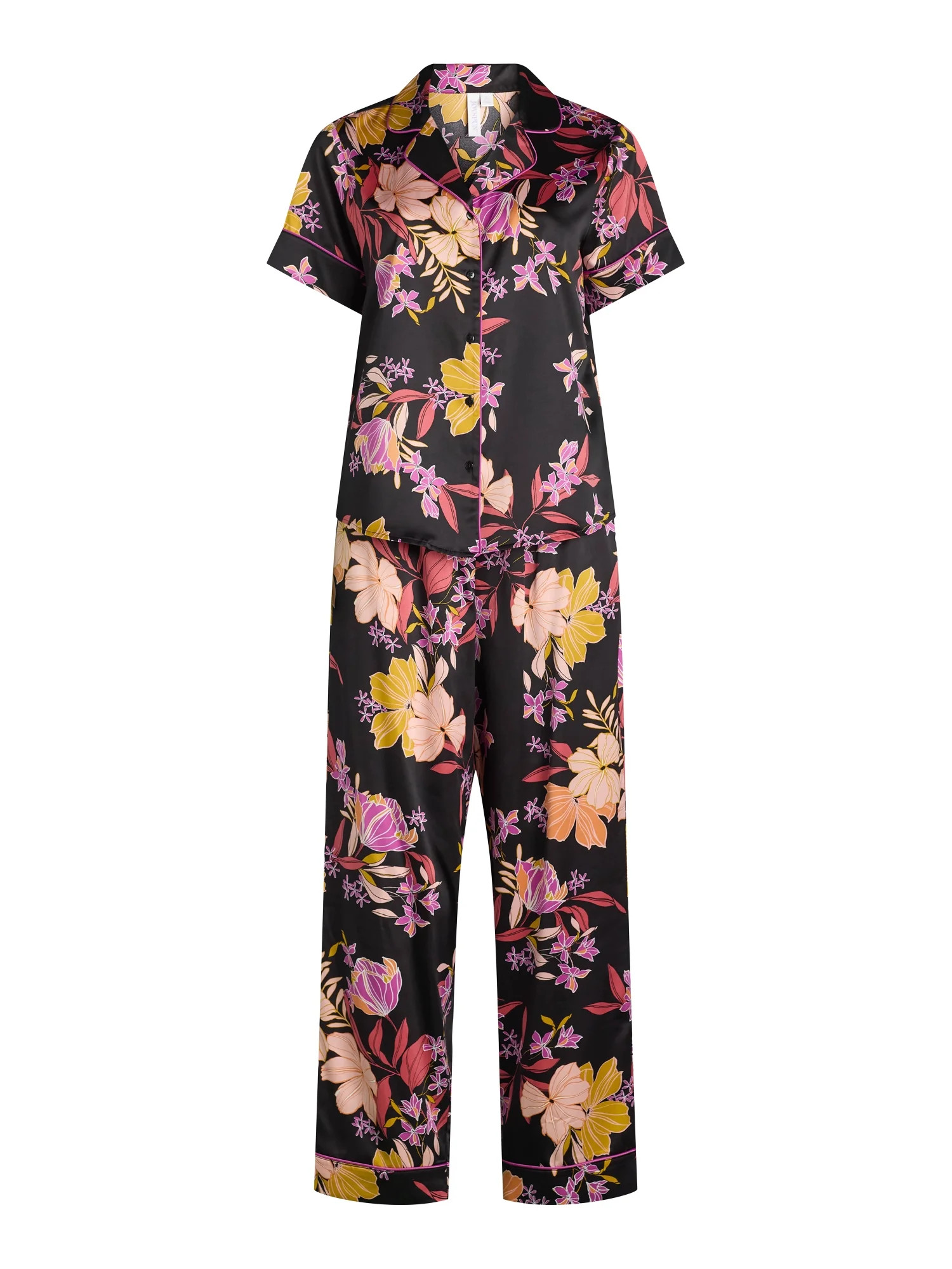 Joyspun Women’s Satin Top and Pants Pajama Set, 2-Piece, Sizes XS-3X | Walmart (US)