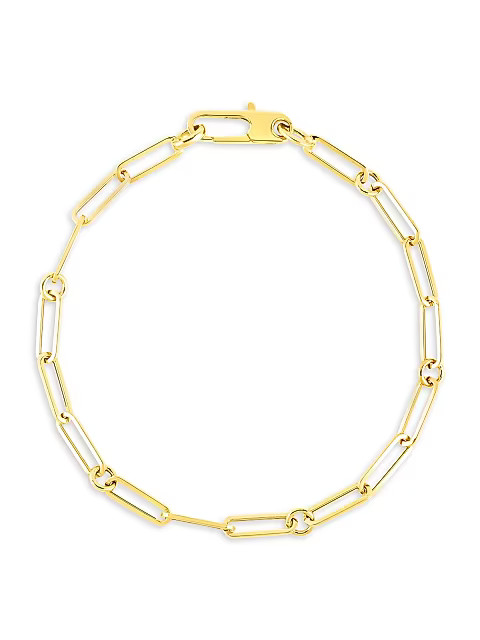 18K Yellow Gold Paperclip Chain Bracelet | Saks Fifth Avenue