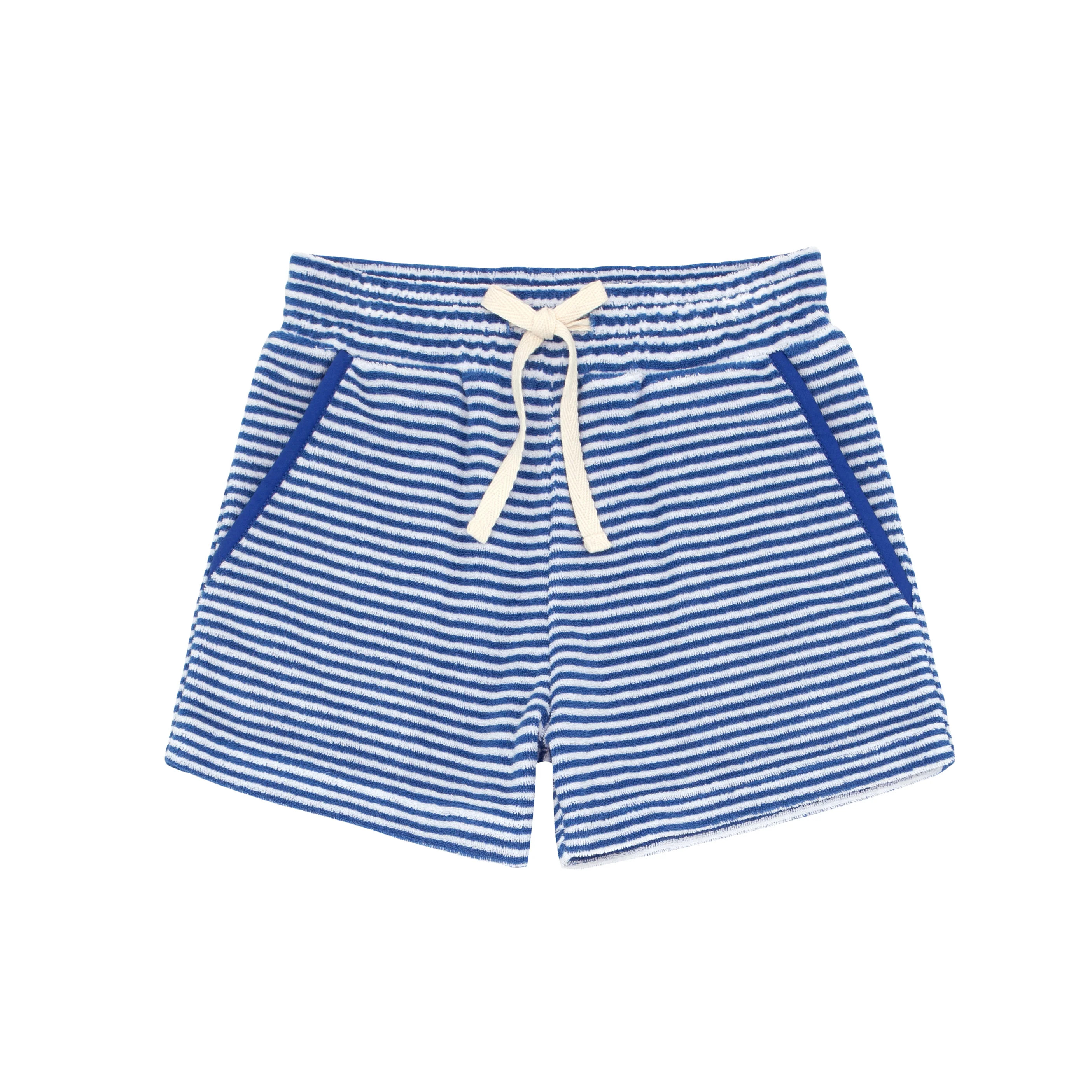 boys cove blue stripe french terry short | minnow