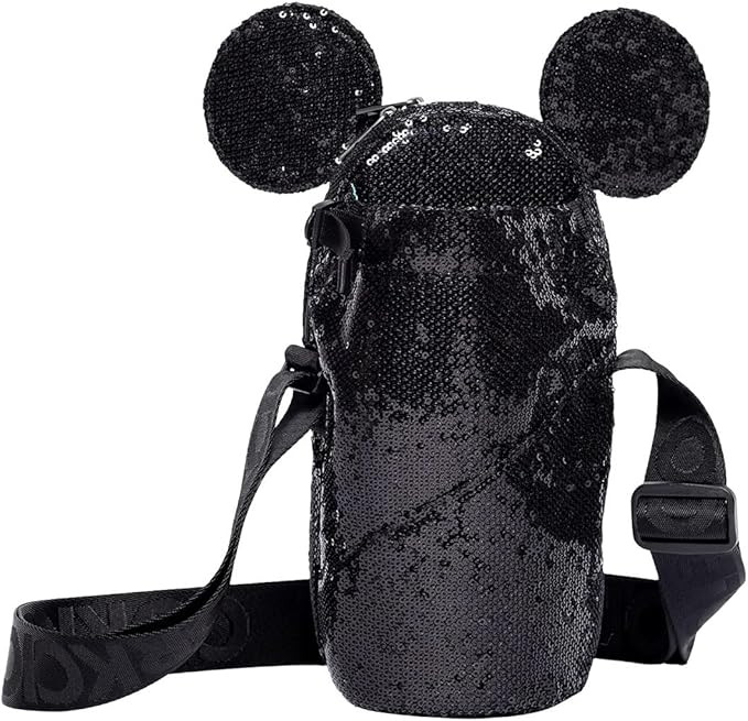 Corkcicle x Disney Minnie Mickey Mouse Ears Crossbody Water Bottle Sling Bag, Black Sequin, Fits ... | Amazon (US)