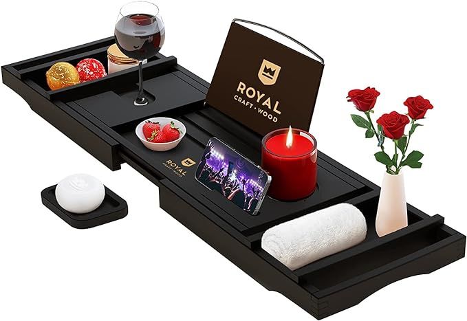 Amazon.com: ROYAL CRAFT WOOD Luxury Bathtub Caddy Tray, 1 or 2 Person Bath and Bed Tray, Bath Tub... | Amazon (US)