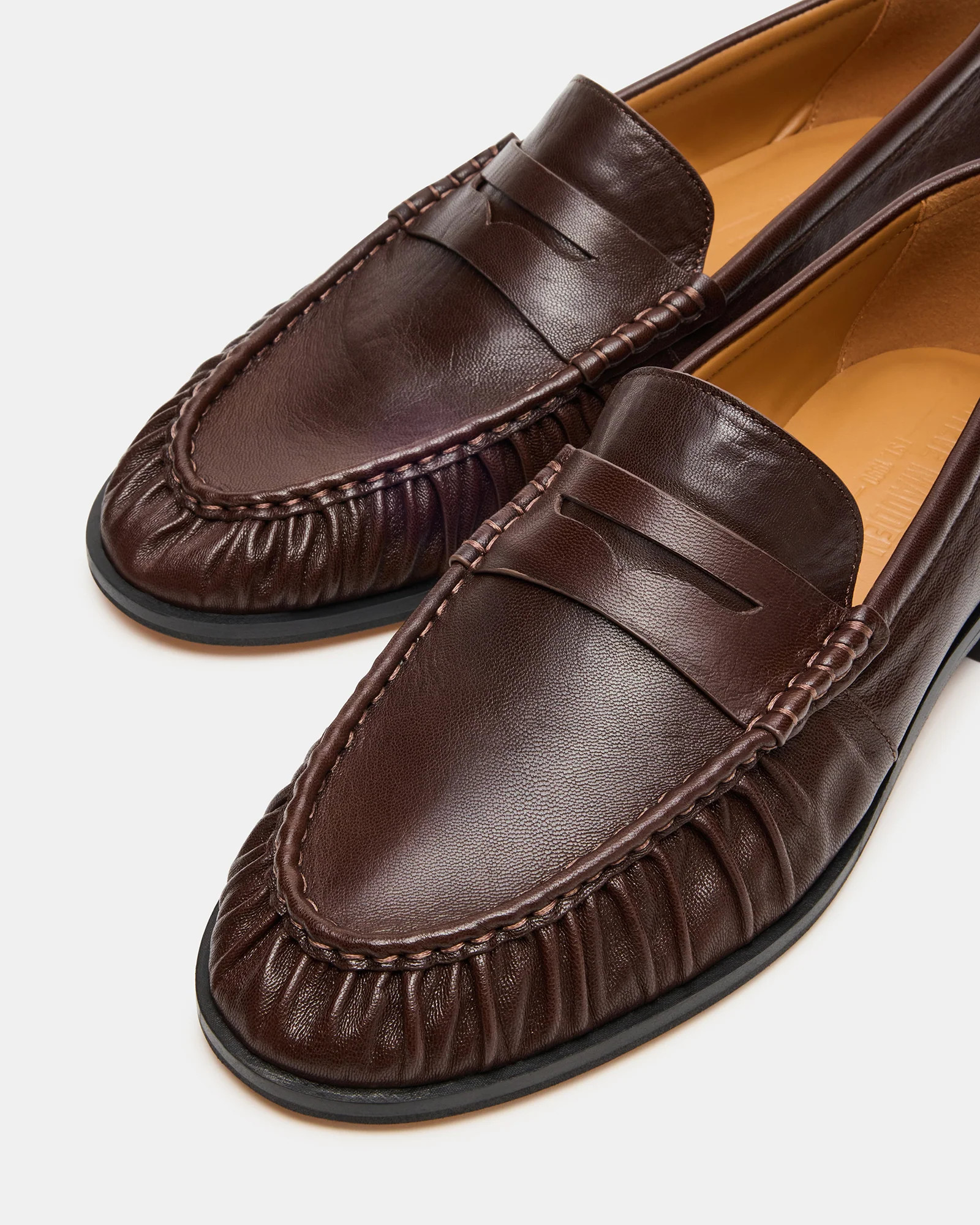 QUINCEY Brown Leather Slip-On Men's Loafer | Steve Madden (US)