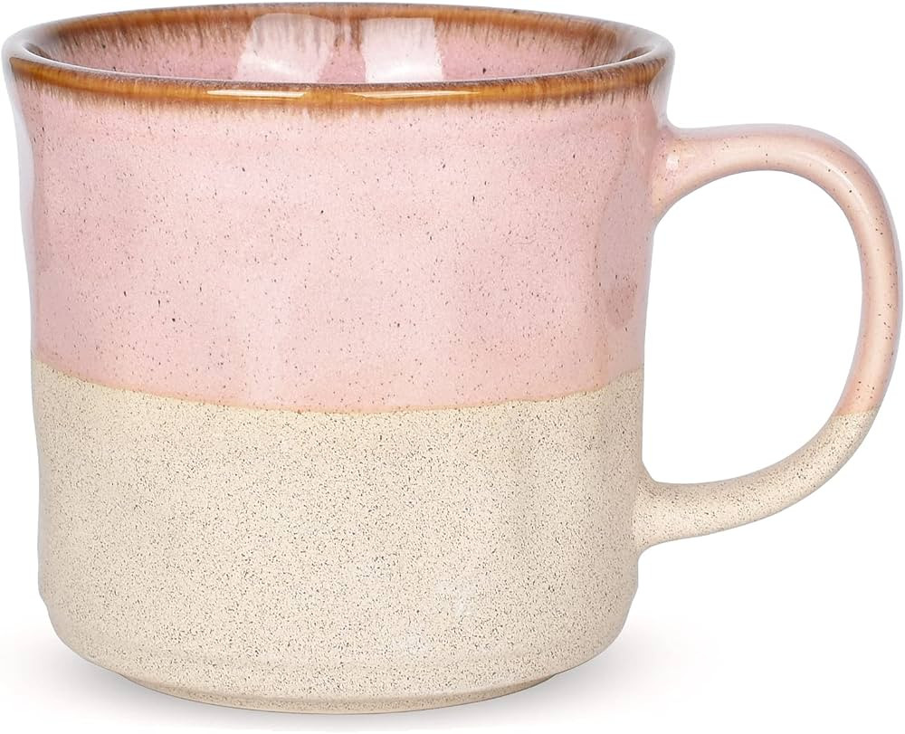 Bosmarlin Large Ceramic Coffee Mug, Pink Big Tea Cup for Office and Home, 18 Oz, Dishwasher and M... | Amazon (US)