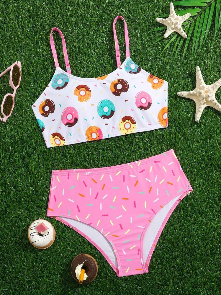Tween Girl Random Printed Bikini Set Summer Beach | SHEIN