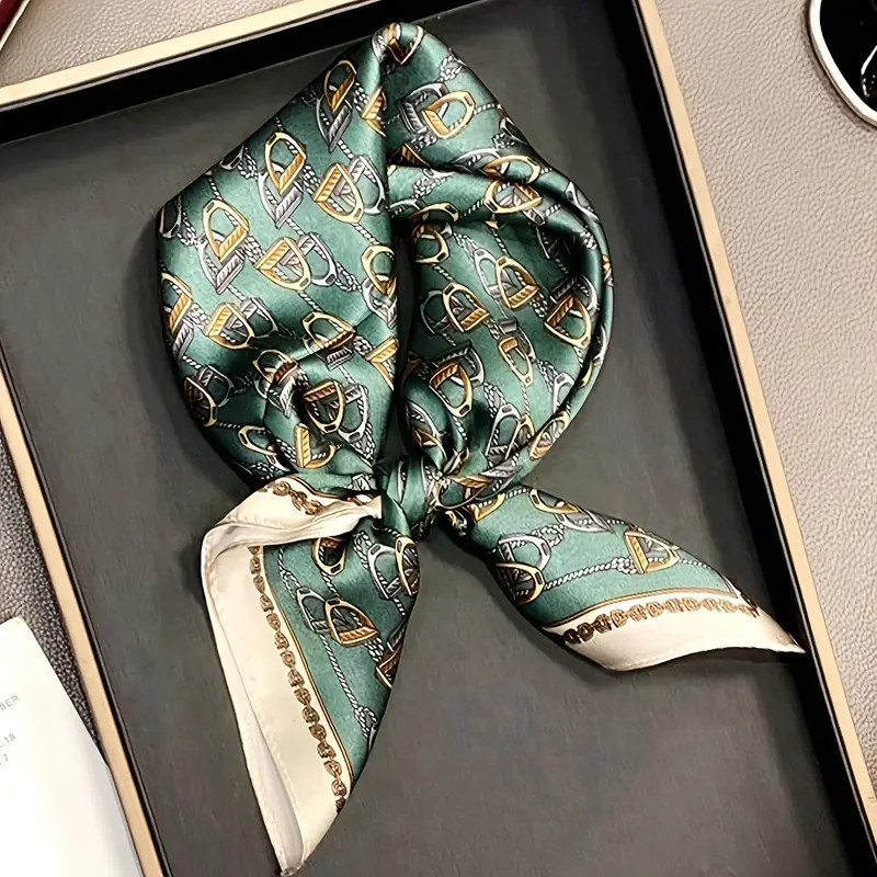 27.55" Flower Print Square Scarf Thin Breathable Neck Scarf Elegant Style Sunscreen Headscarf For... | Temu Affiliate Program