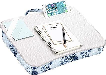 LapGear Designer Lap Desk with Phone Holder and Device Ledge - Blue Blossoms - Fits up to 15.6 In... | Amazon (US)