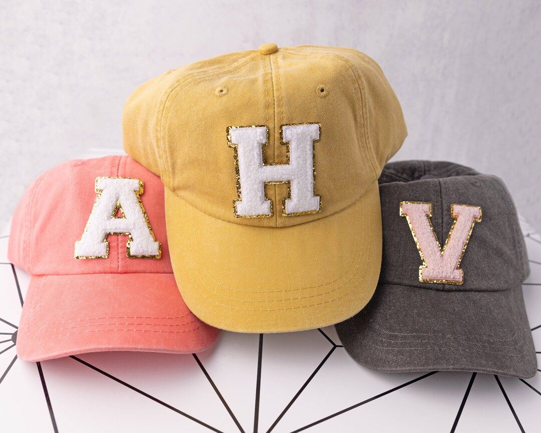 Varsity Letter Patch Hat Personalized Chenille Patch Cap - Etsy | Etsy (US)