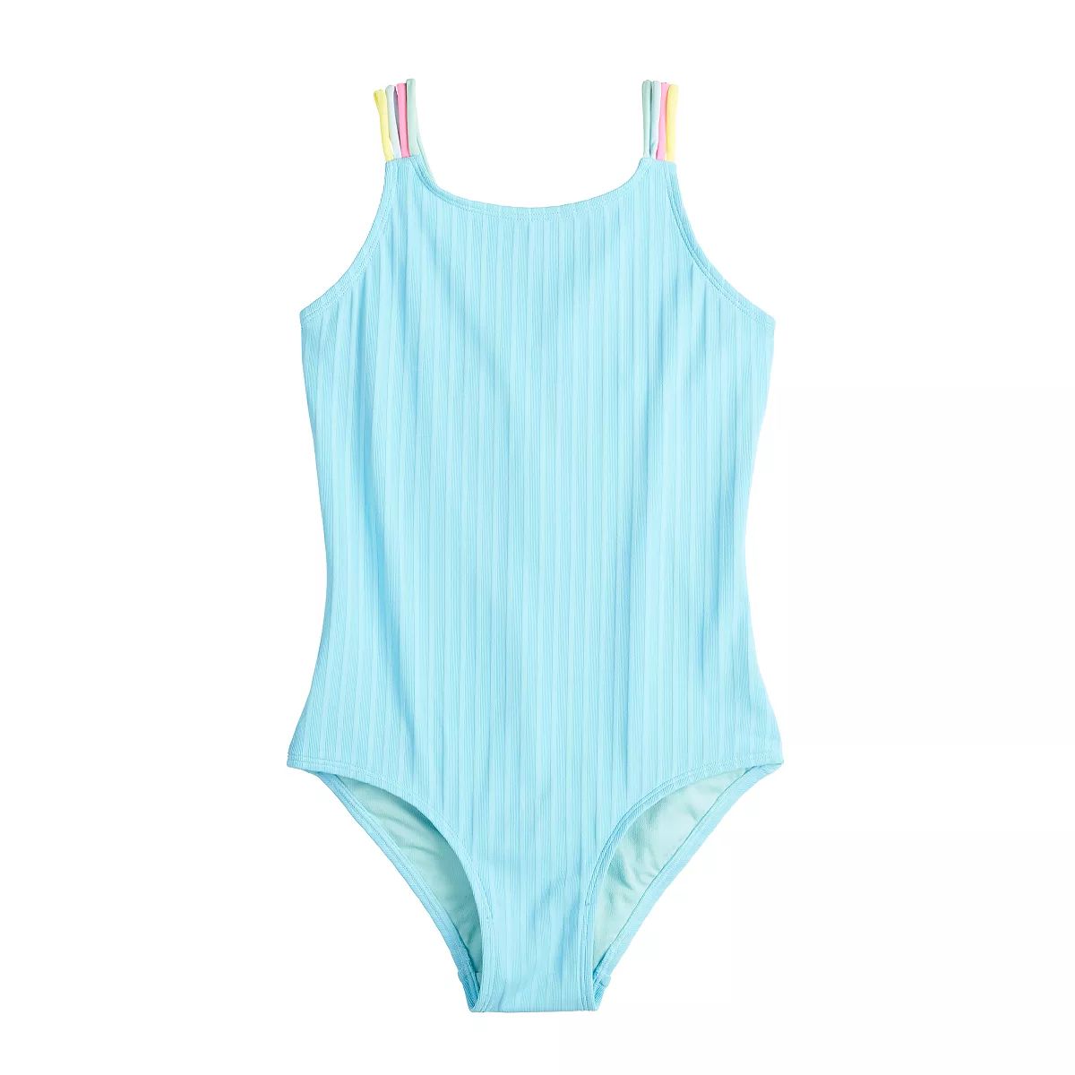 Girls 4-16 Breaking Waves High Neck One-Piece Swimsuit with Macrame Heart Back | Kohl's