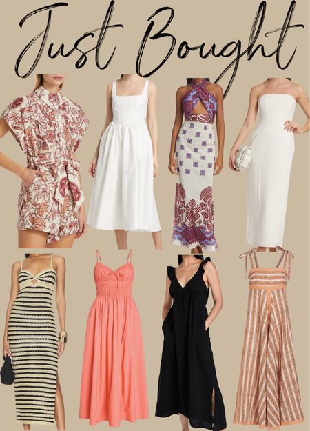 Kat Jamieson shares dresses she just bought for summer. Midi dress, printed dresses, sleeveless, strapless, everyday, spring dress, cotton, floral, stripes, crochet, chic, coastal. 

#LTKSeasonal