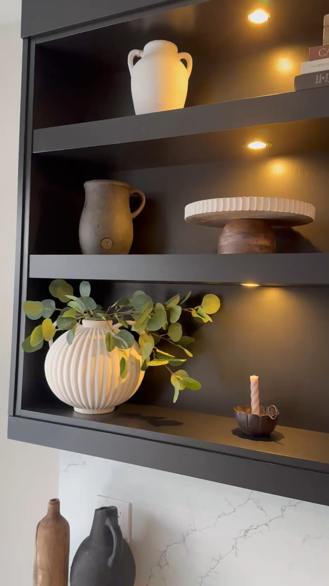 Shelf styling with the help of LuxeBCo paper mache bowls 

#LTKHome