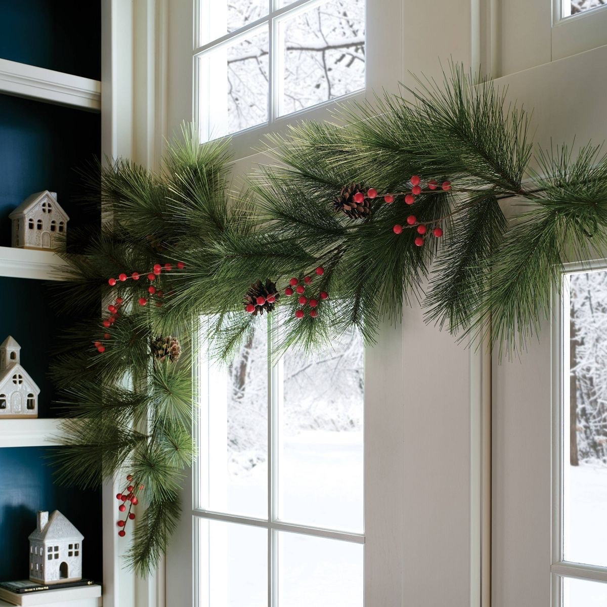 Christmas garland at target 
If you want a fuller look add two of them together 


#LTKFindsUnder50 #LTKHome #LTKHoliday