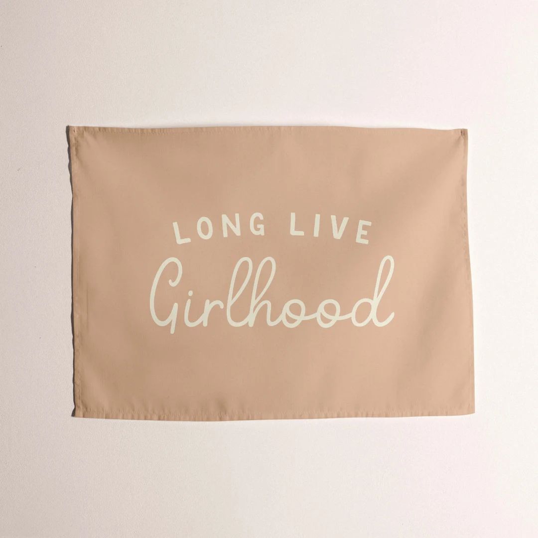 Long Live Girlhood Tapestry, Custom Girls Room Wall Banner, for Girls Bedroom or Nursery Decor, P... | Etsy (US)