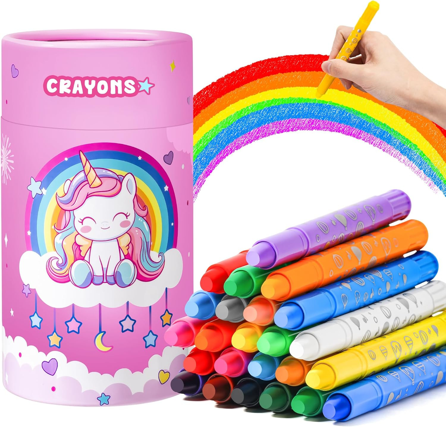 DreamCandy Twist Crayons for Toddlers,24 Colors Non Toxic Washable Crayons for Kids,Art Supplies ... | Amazon (US)