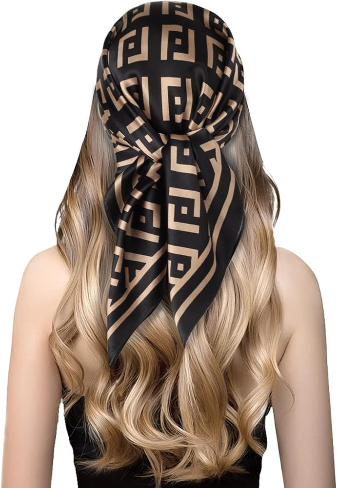 EXTREE 100% Pure Mulberry Silk Scarf Fashion Hair for Women Scarf Lightweight Square Neckerchief ... | Amazon (US)