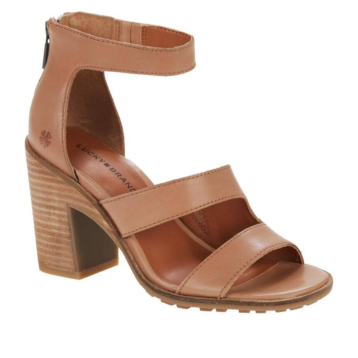 Lucky Brand Valka Leather Block Heel Sandal - 20480705 | HSN | HSN