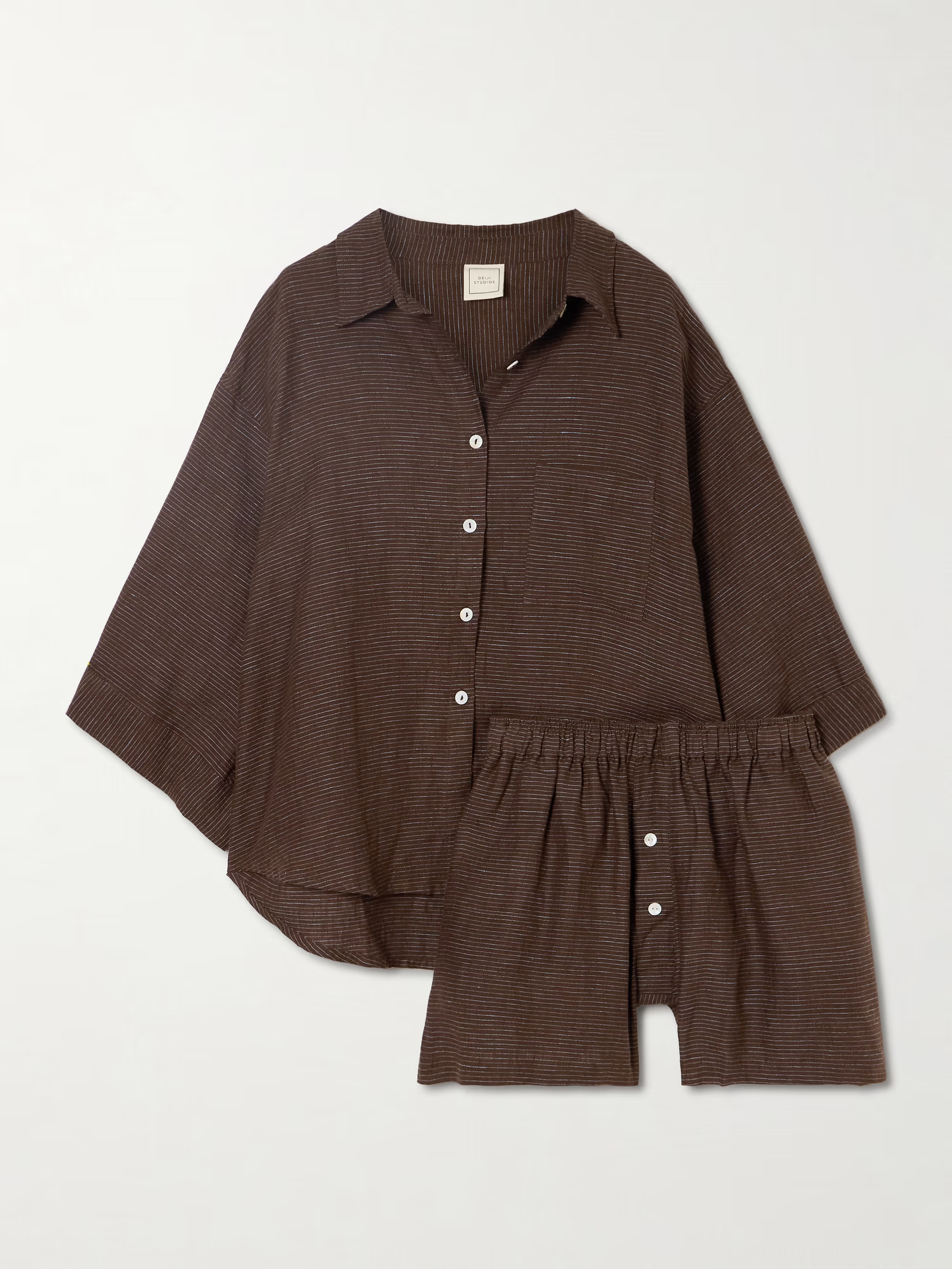 DEIJI STUDIOSPinstriped linen pajama set | NET-A-PORTER (US)