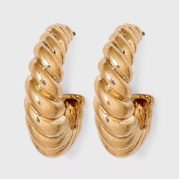 Shrimp Hoop Earrings - Universal Thread&#8482; Worn Gold | Target