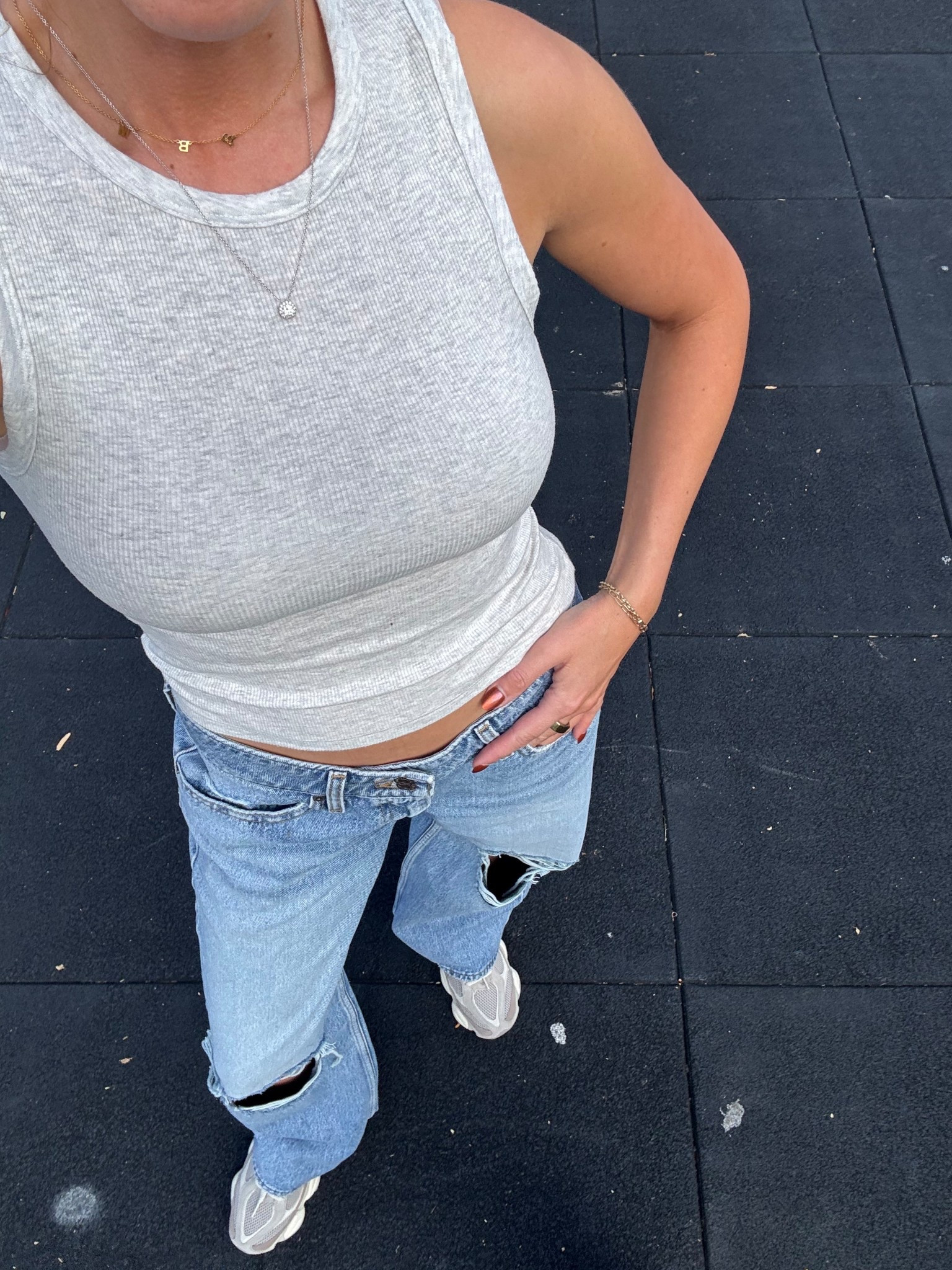 Park OOTD 🤍 
Top: small 
Jeans: size 27 (sized up for baggier look and looser fit) 
Shoes: TTS 

#LTKShoeCrush #LTKSeasonal #LTKFindsUnder50