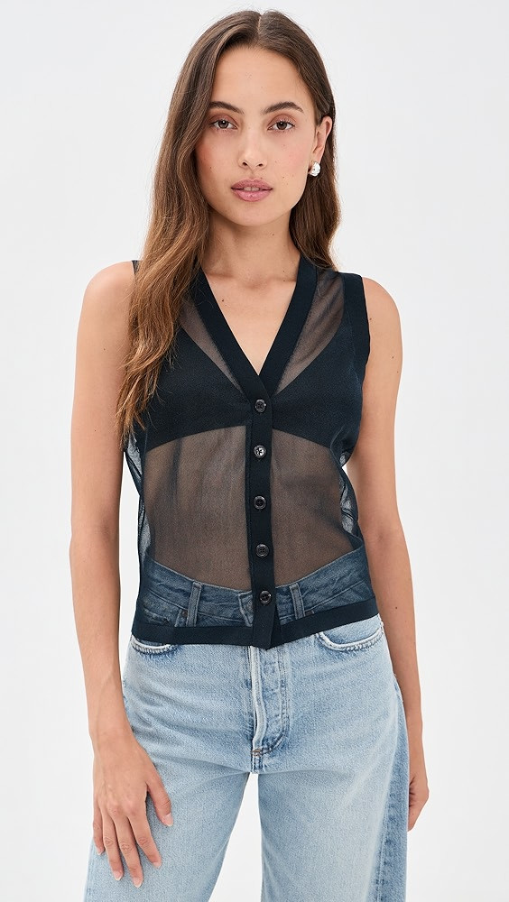 Sheer Knit Vest | Shopbop