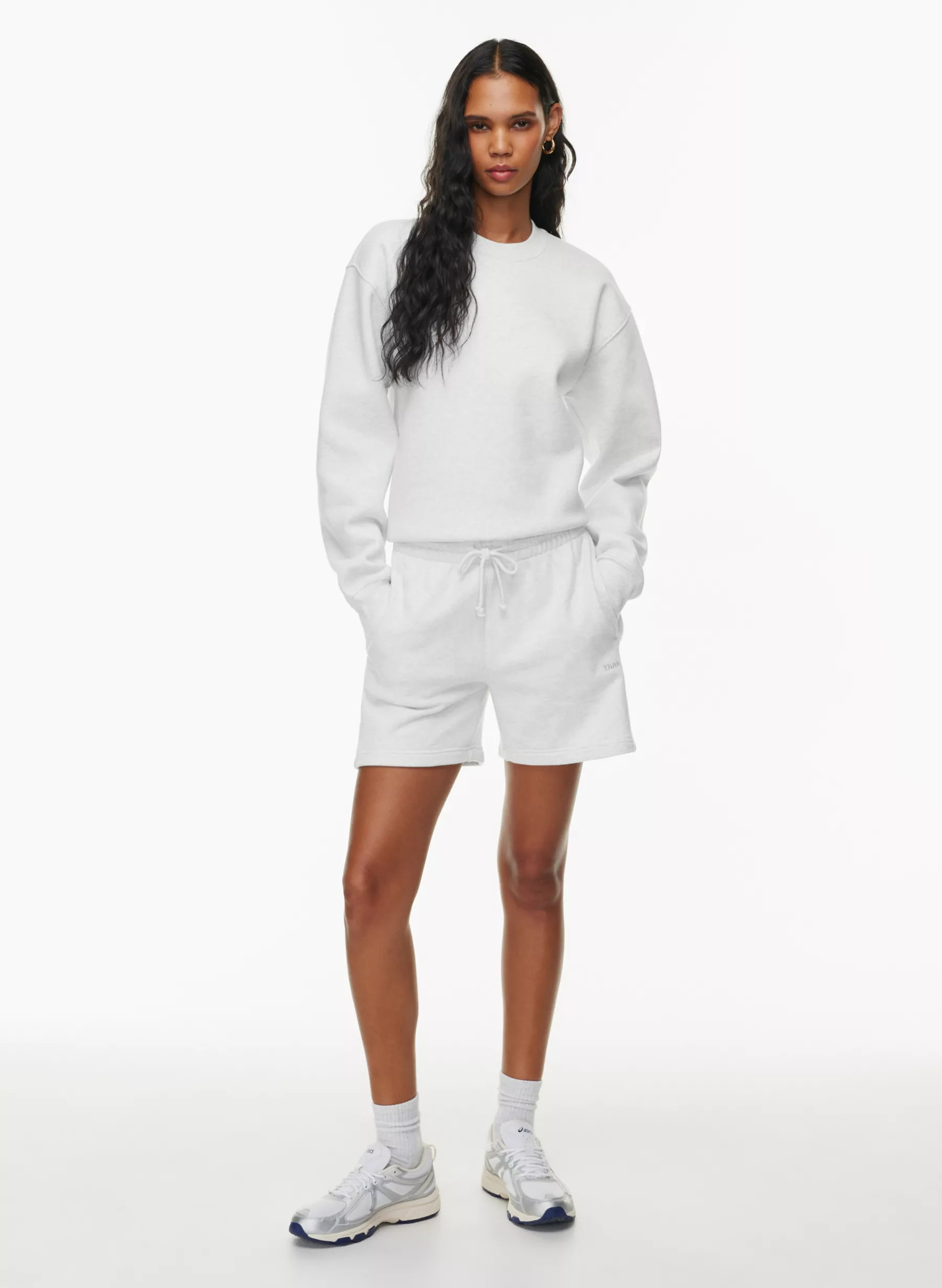 TERRY FLEECE BOYFRIEND MID-THIGH SWEATSHORT | Aritzia