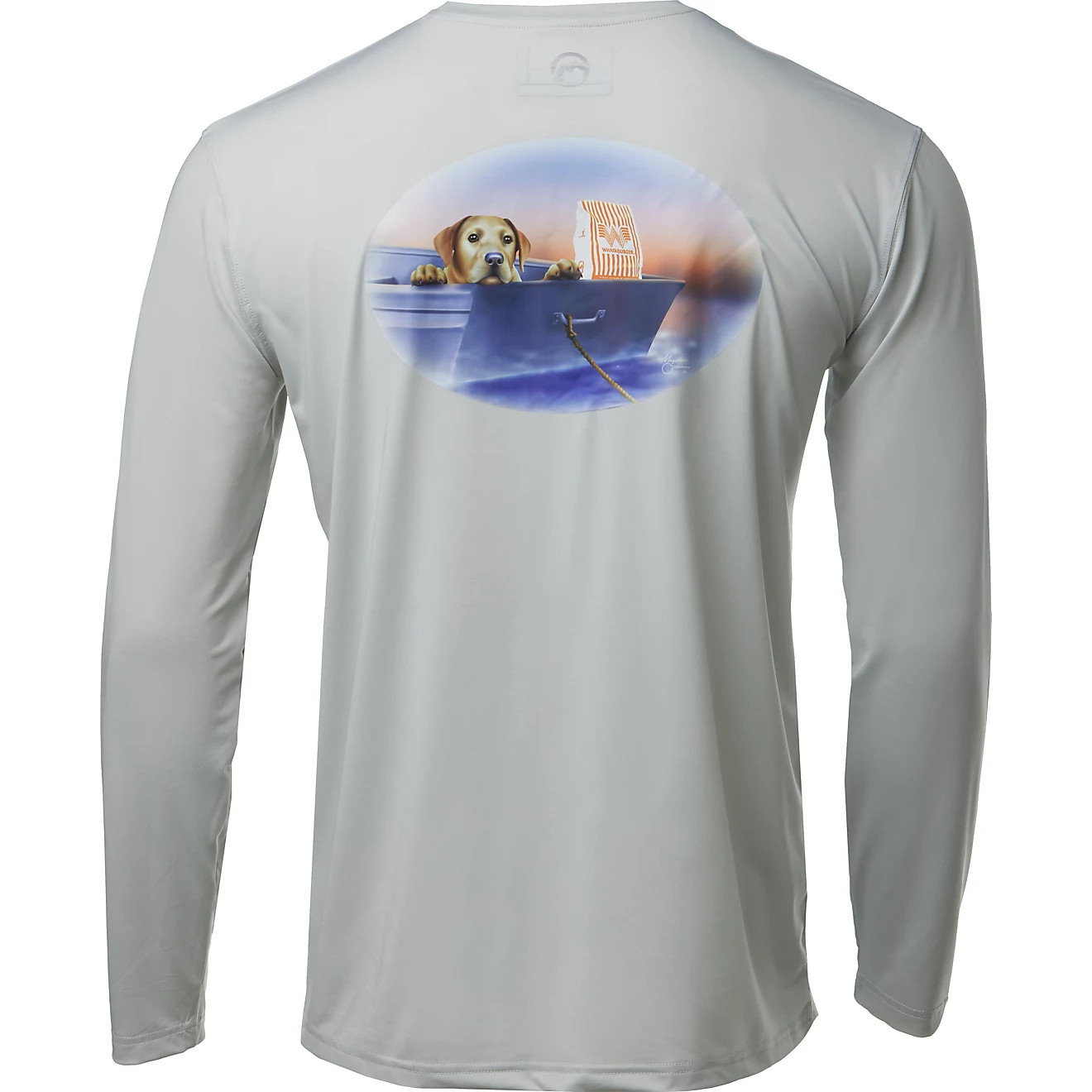 Magellan Outdoors Men’s Whataburger Airbrush Puppy Lab Long Sleeve Graphic T-shirt | Academy Sports + Outdoors