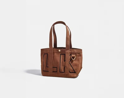 Custom Alpha Tote - Chocolate Brown | BaubleBar