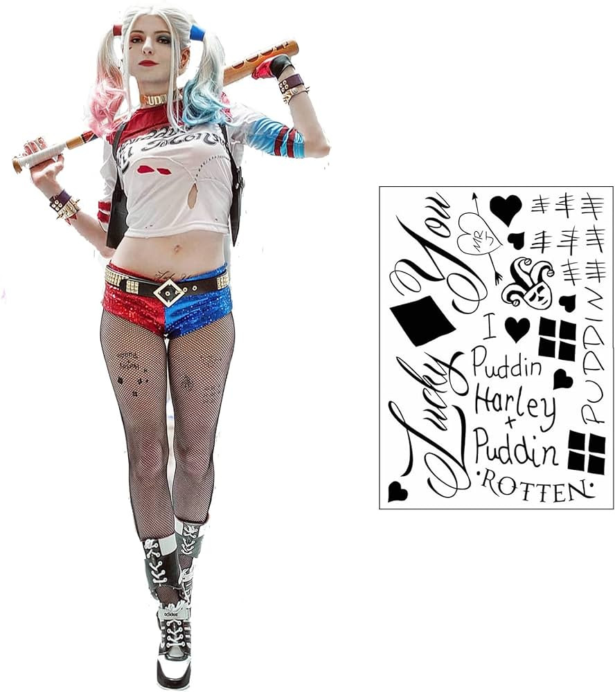 HQ Professional Temporary Tattoos Sheet - Face, Waist, & Leg Tats - 16 Total - Costume/Cosplay | Amazon (US)