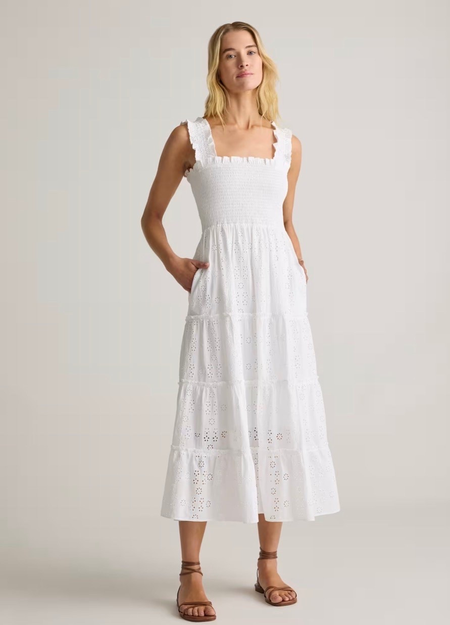 Summer dress - ON SALE, also comes in black 


#LTKSaleAlert #LTKWedding #july4thdress #fourthofjuly #smockeddress #bridalshower #whitedress #eyeletdress @Quince

#LTKU #LTKOver40 #LTKSeasonal