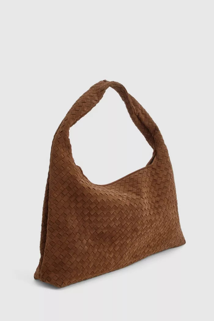 Faux Suede Oversized Woven Tote Bag | Boohoo.com (UK & IE)