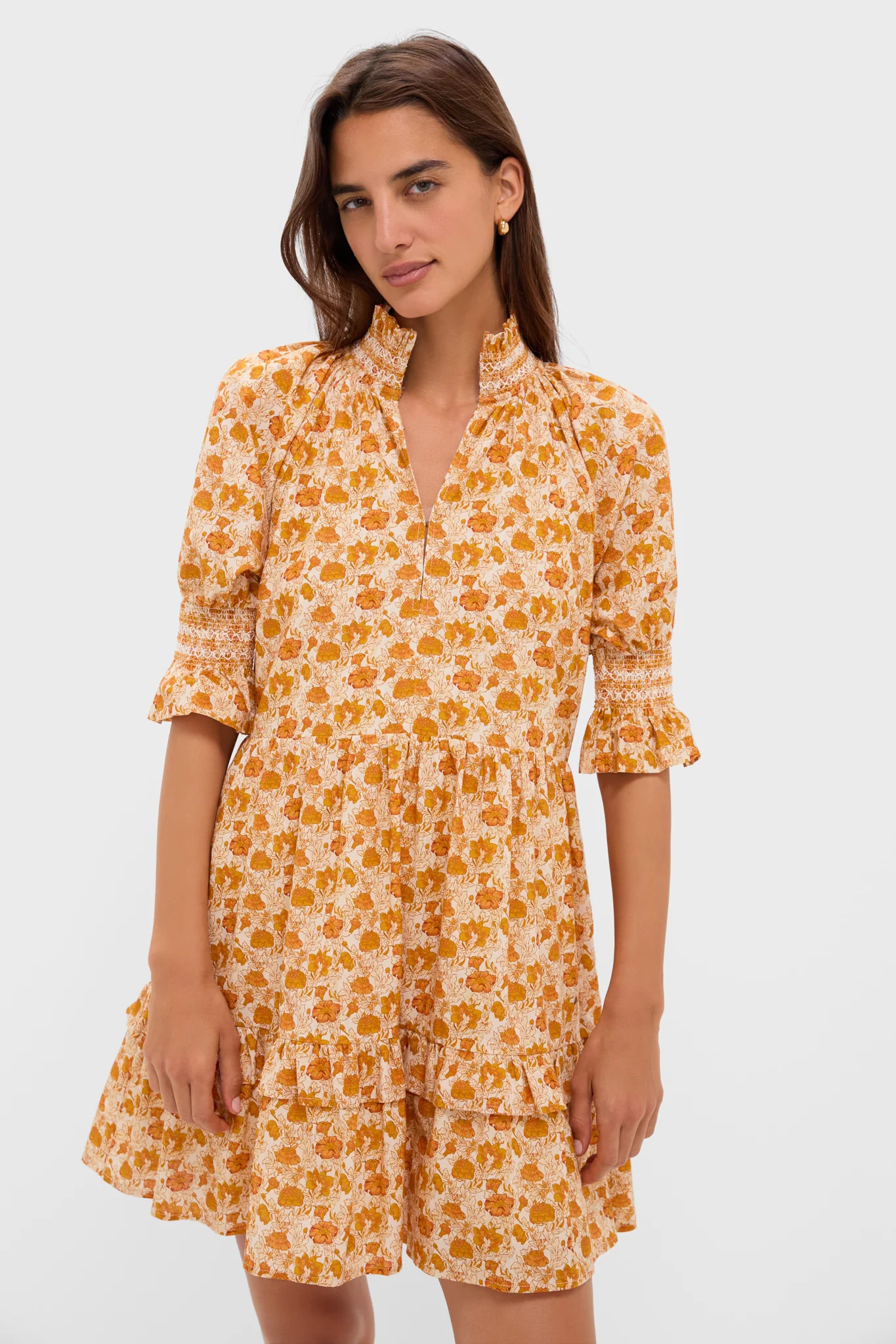 Burnt Orange Floral Sawyer Mini Dress | Tuckernuck (US)