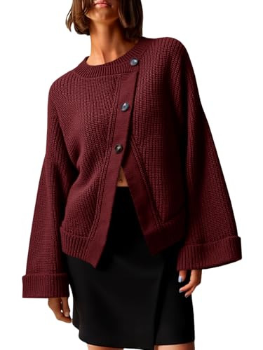 Saodimallsu Womens Cardigan Sweaters 2025 Button Down Long Sleeve Knit Outerwear Oversized Fashio... | Amazon (US)