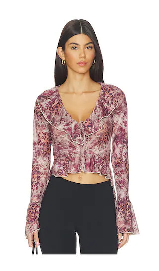 Kairi Long Sleeve Top in Leopard | Revolve Clothing (Global)