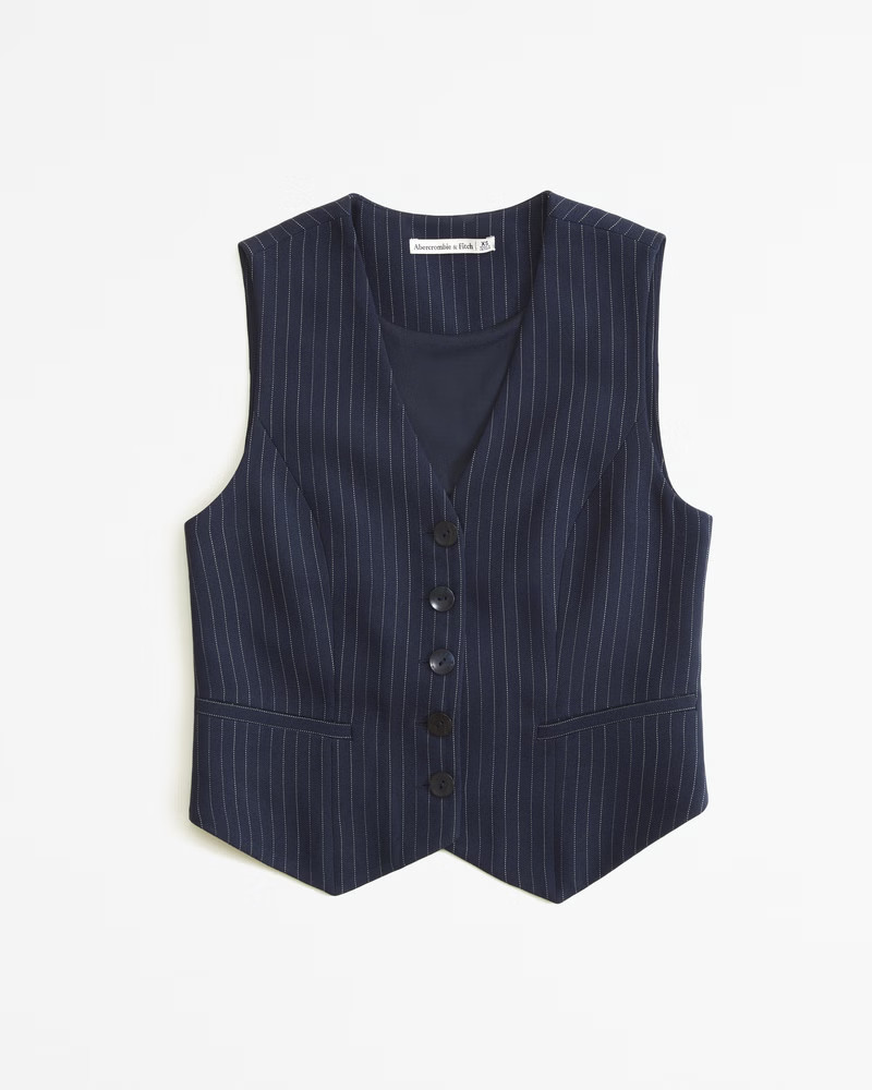 The A&F Mara Tailored Vest V-Neck Set Top | Abercrombie & Fitch (US)