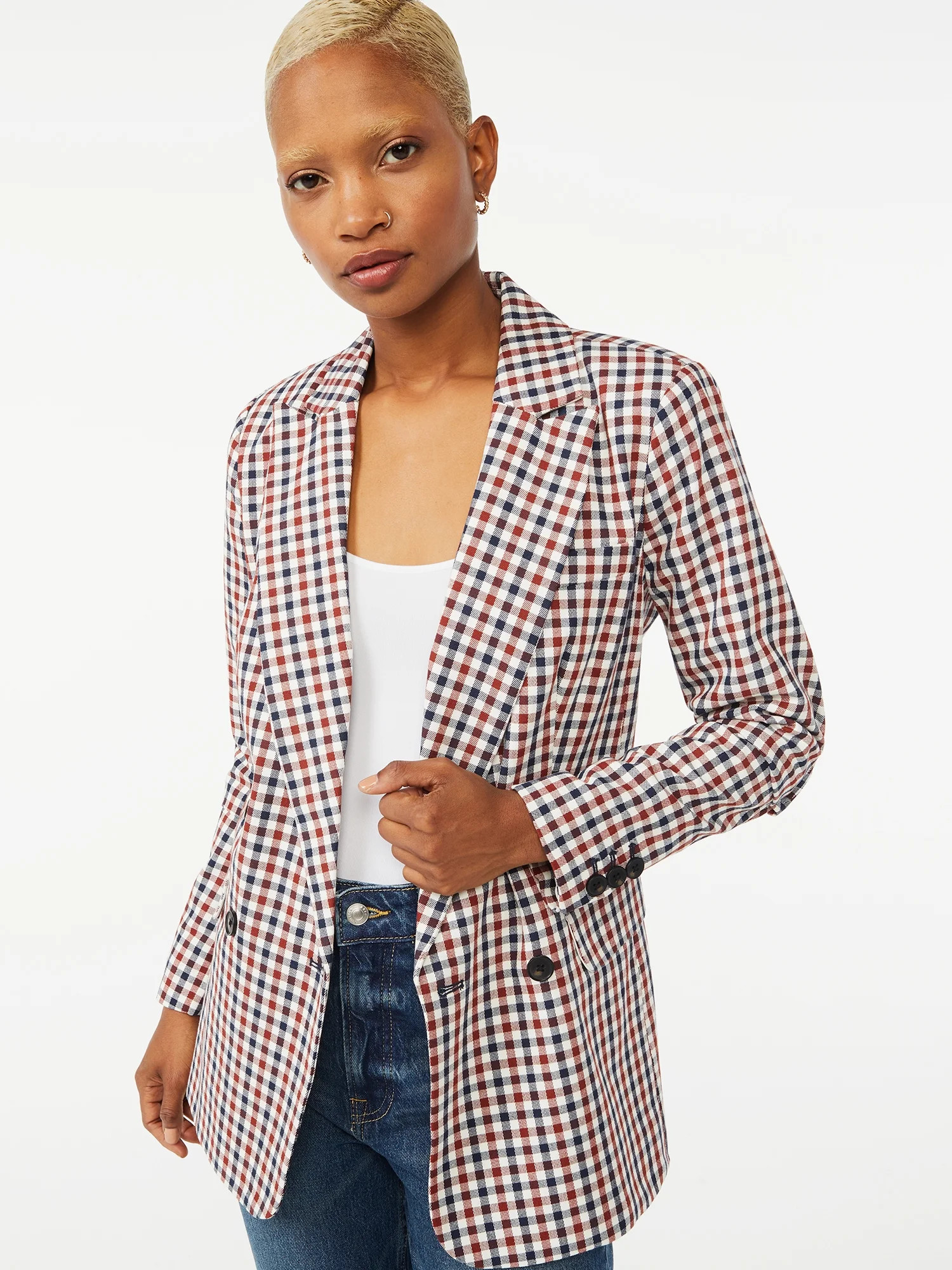 Free Assembly Women's Slim Double-Breasted Blazer | Walmart (US)