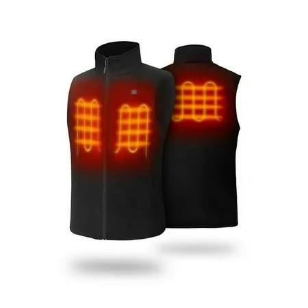 ORORO Fleece Heated Vest for Men with Battery Battery Powered Heating Fleece Vest Base Layer for Winter Outing (Neutral Black L) | Walmart (US)