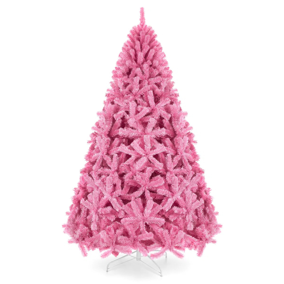 Artificial Pink Christmas Full Tree Festive Holiday Decoration w/ Stand | Wayfair North America