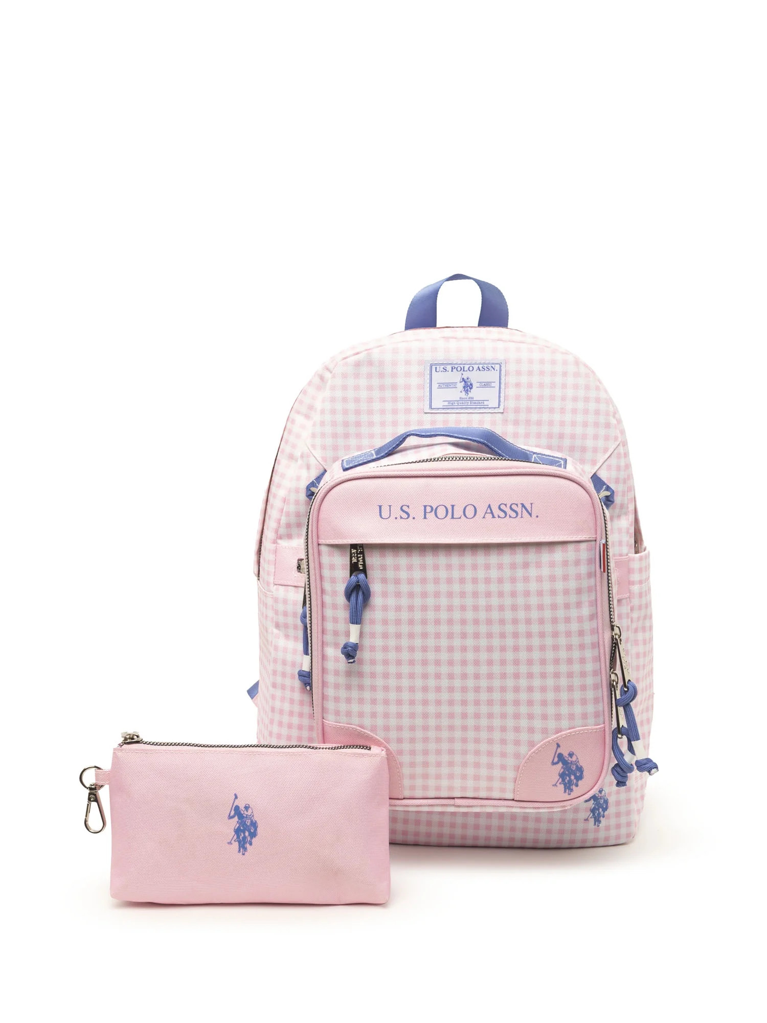 U.S. Polo Assn. Girls' 16" Gingham Backpack & Lunch Box Set, Pink | Walmart (US)