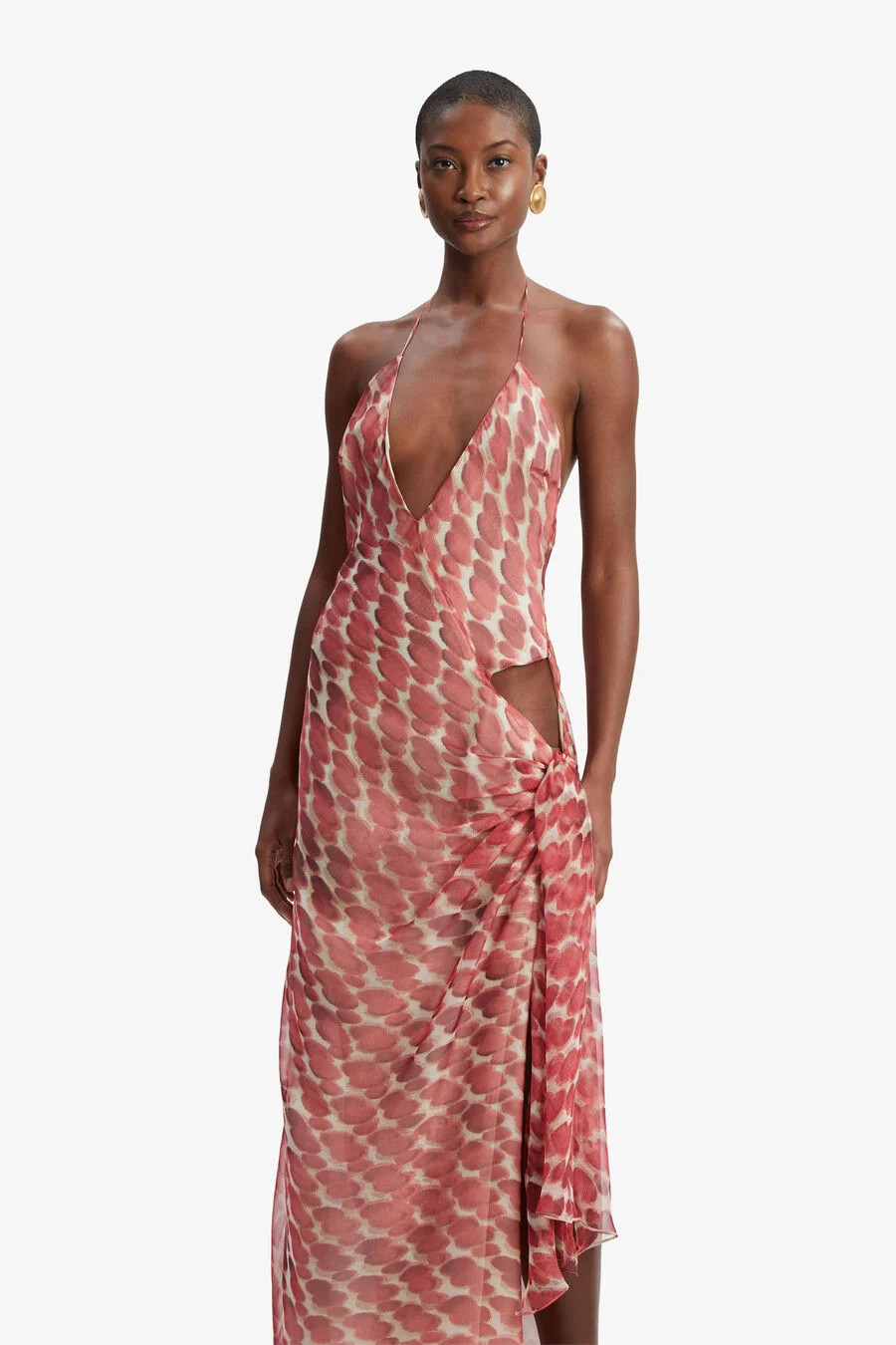 cyrel printed maxi dress in red spot | Bardot (US)