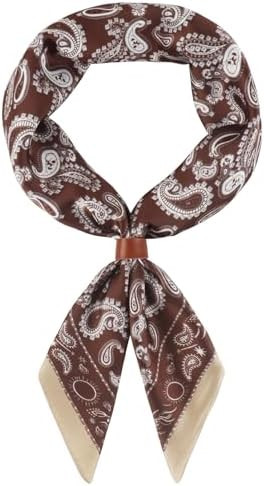 27.5 Inches Square Silk Feeling Neck Scarf for Men Necktie Silk Bandanas Pocket Square Cowboy Sca... | Amazon (US)
